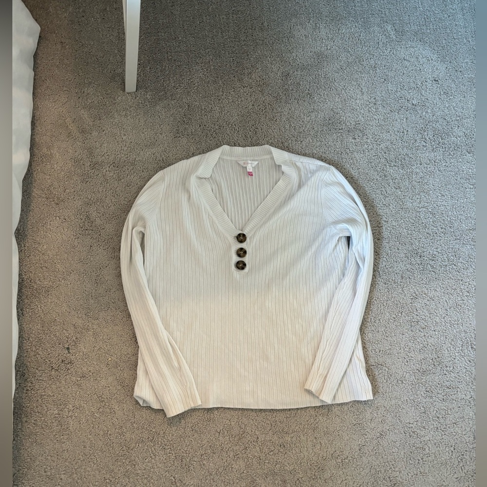 white long sleeve top